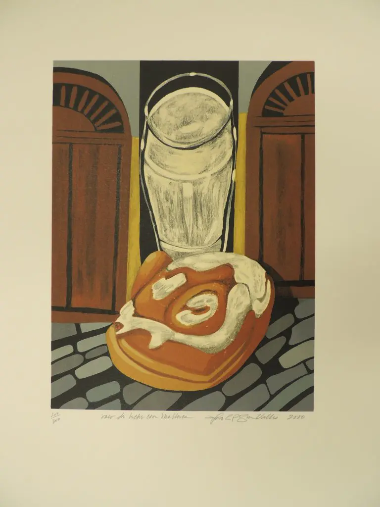 Vaso de leche con Mallorca (Portafolio Ciudad Infinita)