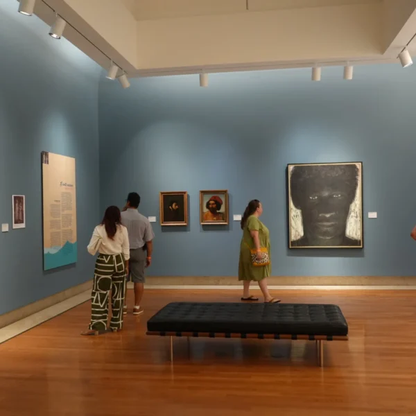 people enjoy art at the museum
