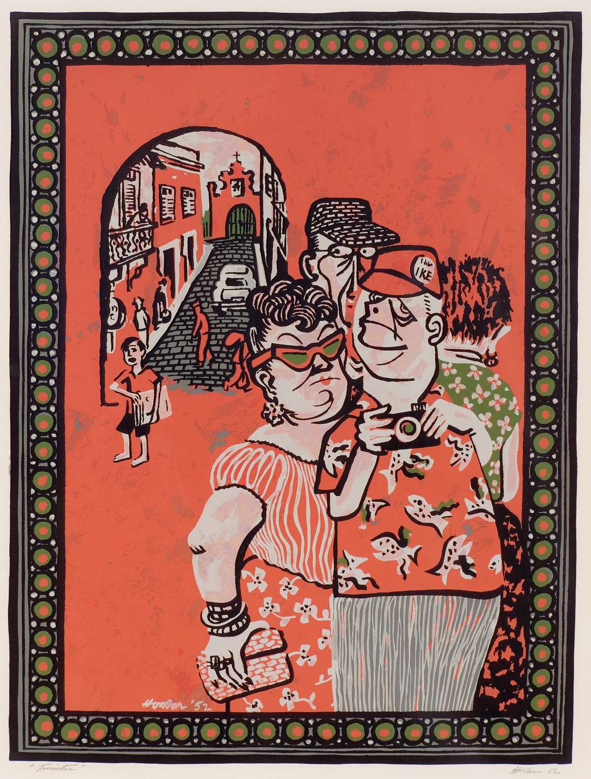 Turistas (porfolio Estampas de San Juan, Centro de Arte Puertorriqueño)